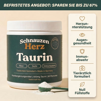 Schnauzenherz Taurin Pulver für Hunde